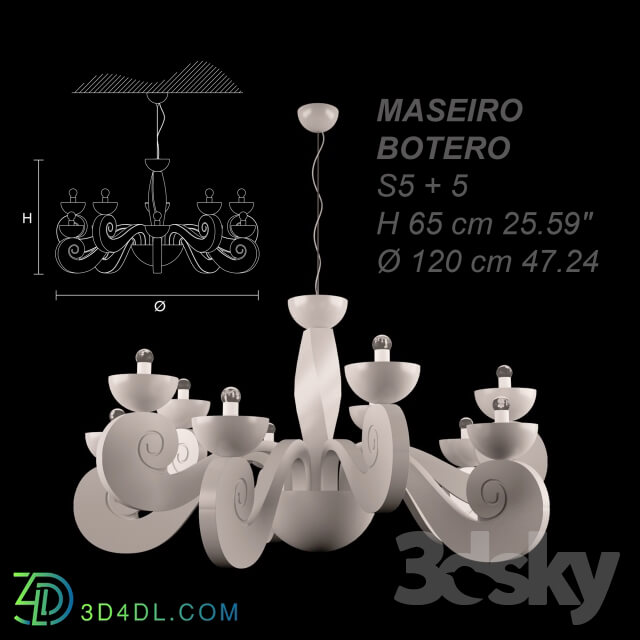 Ceiling light - Chandelier Botero factory Maseiro