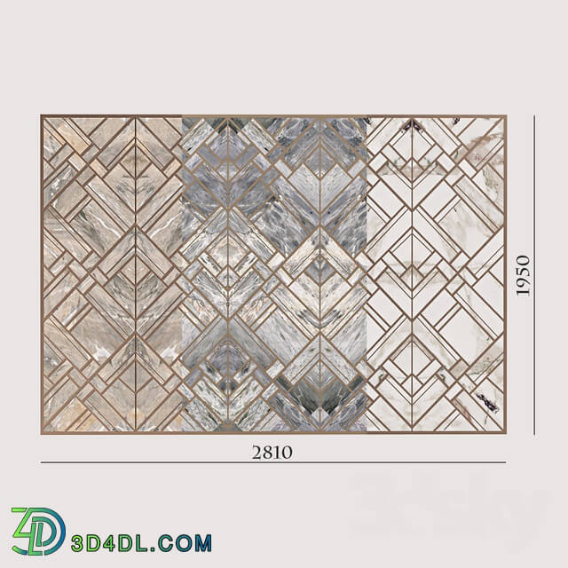 Metal lattice with marble custom made