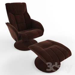 Arm chair - Cush Manual Swivel Recliner with Ottoman 