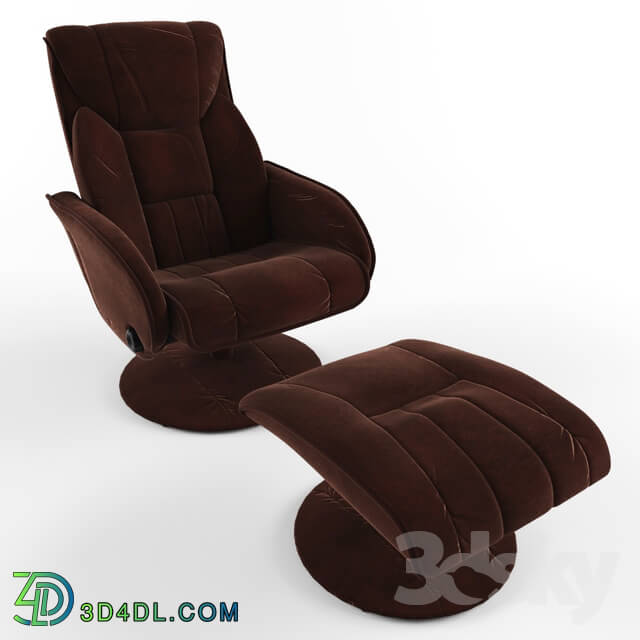 Arm chair - Cush Manual Swivel Recliner with Ottoman