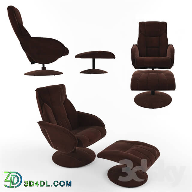 Arm chair - Cush Manual Swivel Recliner with Ottoman