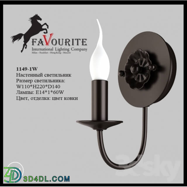 Wall light - Favourite 1149-1W Sconce