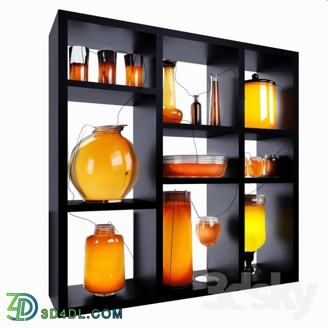 Decorative set - Decorative stand with bottles