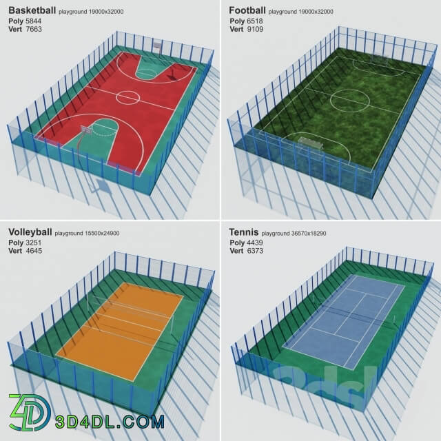 Sports - A set of sports fields - Set sport playground