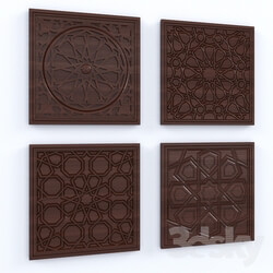 Other decorative objects - Wooden panels in the Oriental style 