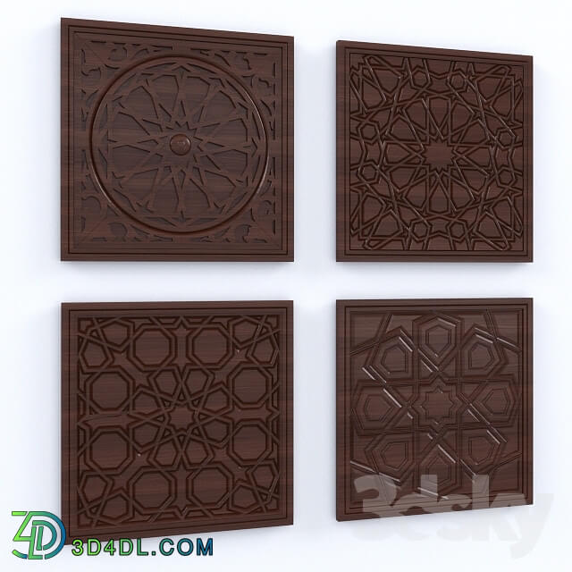 Other decorative objects - Wooden panels in the Oriental style