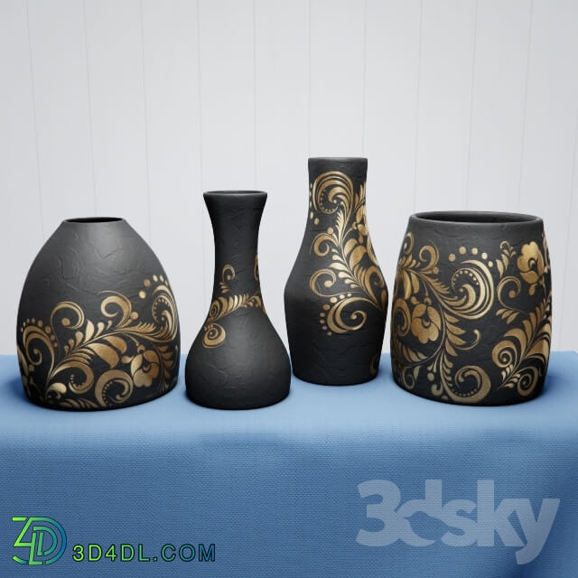 Vase - Vase _quot_Golden decor_quot_