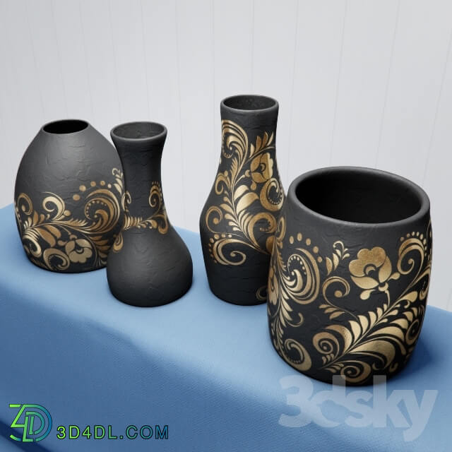 Vase - Vase _quot_Golden decor_quot_