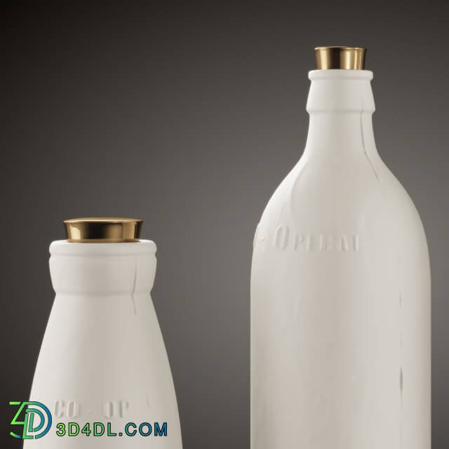Food and drinks - Milk bottles set