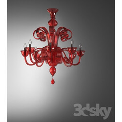 Ceiling light - Red chandelier 