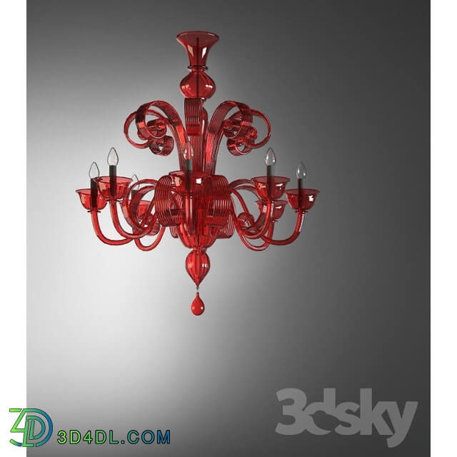 Ceiling light - Red chandelier