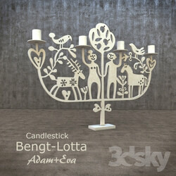 Other decorative objects - Candlestick Bengt-Lotta model Adam _ Eva 