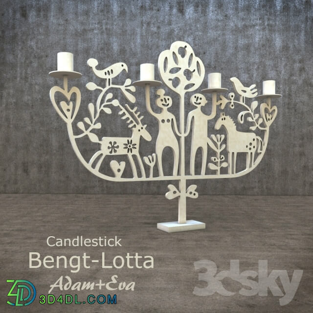 Other decorative objects - Candlestick Bengt-Lotta model Adam _ Eva