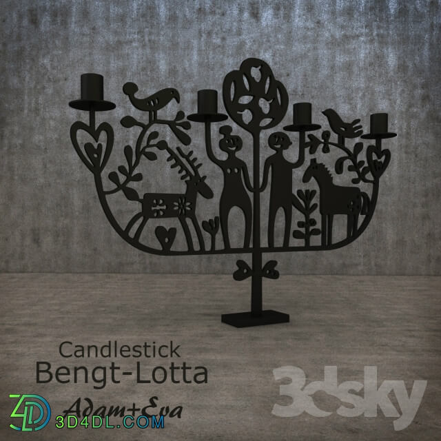 Other decorative objects - Candlestick Bengt-Lotta model Adam _ Eva