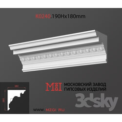 Decorative plaster - Cornices patterned plaster moldings K0240.190Nx180mm 