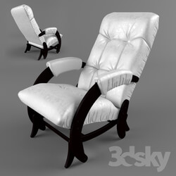 Arm chair - Rocking-chair glaider Comfort Model 68_ framework of wenge_ upholstering of Dundi 112 