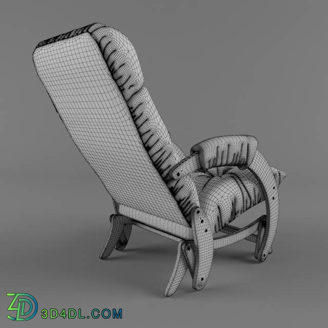 Arm chair - Rocking-chair glaider Comfort Model 68_ framework of wenge_ upholstering of Dundi 112