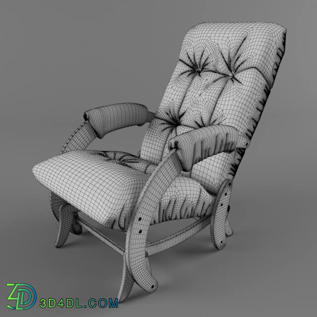 Arm chair - Rocking-chair glaider Comfort Model 68_ framework of wenge_ upholstering of Dundi 112