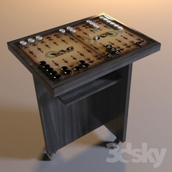 Table - Table top with backgammon 