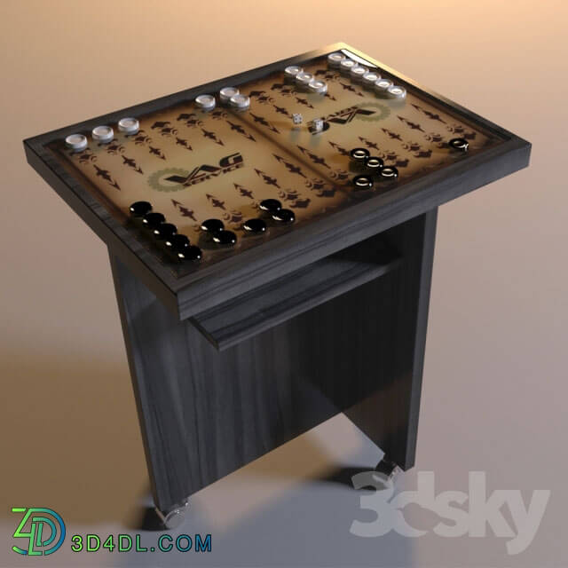 Table - Table top with backgammon