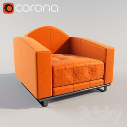 Arm chair - orange leather armchair 