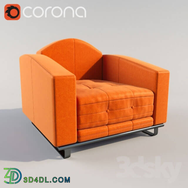 Arm chair - orange leather armchair