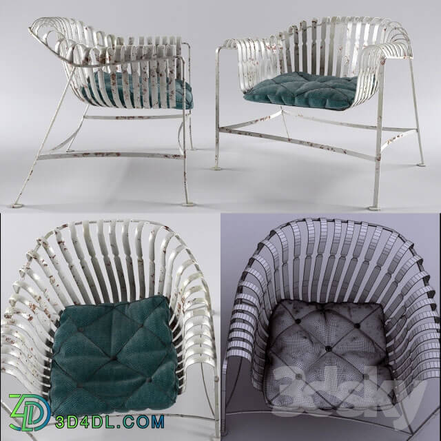 Table _ Chair - Wrought Iron Outdoor Garden Patio Set