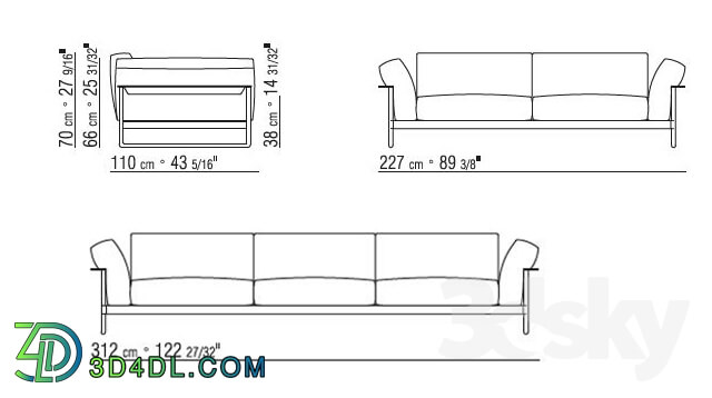 Sofa - 2 Sofas FLEXFORM ZENO LIGHT