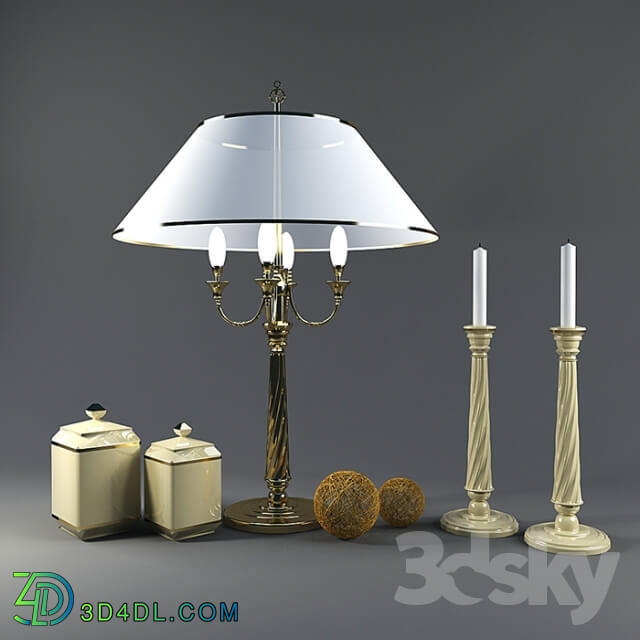 Table lamp - lamp and a candle_ decoration