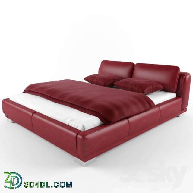 Bed - Red Leather Bed