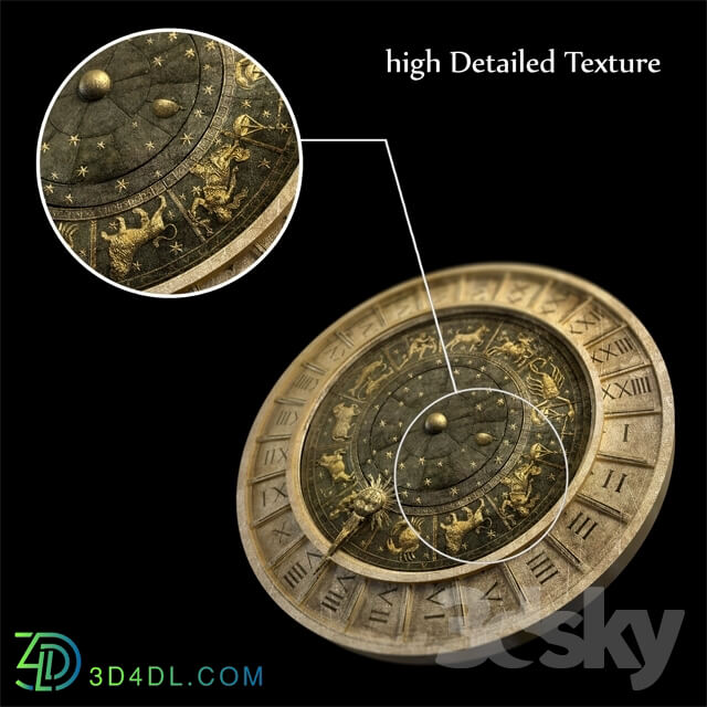 Other decorative objects - Roman numerals Clock _Torre dell__39_Orologio_