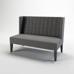 Sofa - Baxton Owstynn Gray Linen Modern Banquette Bench 