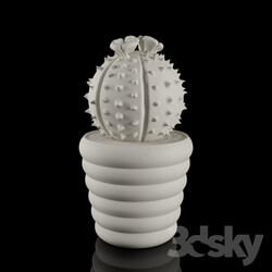 Sculpture - Prickly Melocactus Cactus Ornament in White 