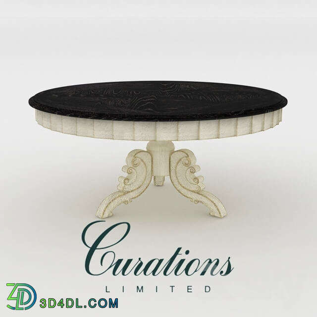 Table - 63 _quot_FRENCH VINTAGE BLACK _amp_ WHITE ROUND TABLE