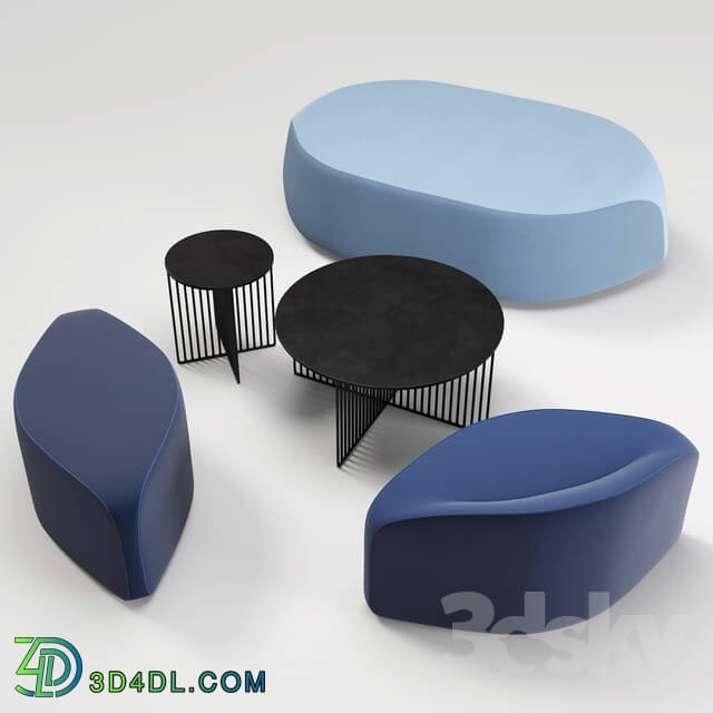 Other soft seating - waves poufs