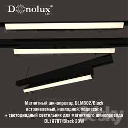 Technical lighting - Luminaire DL18787_Black 20W for magnetic busbar trunking 
