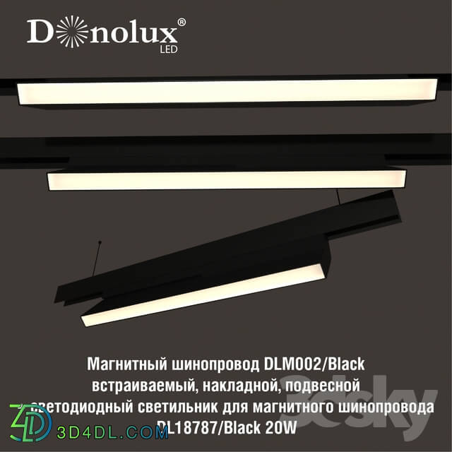 Technical lighting - Luminaire DL18787_Black 20W for magnetic busbar trunking