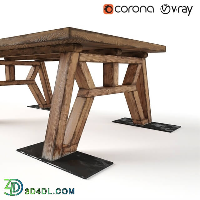Table _ Chair - Wooden table