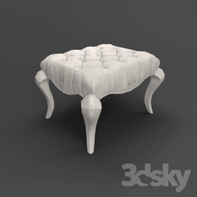 Other soft seating - OM Pouf Fratelli Barri RIMINI in fabric light beige velor _MOKI-02__ silver leaf with silver lacquered champagne legs_ FB.ST.RIM.14
