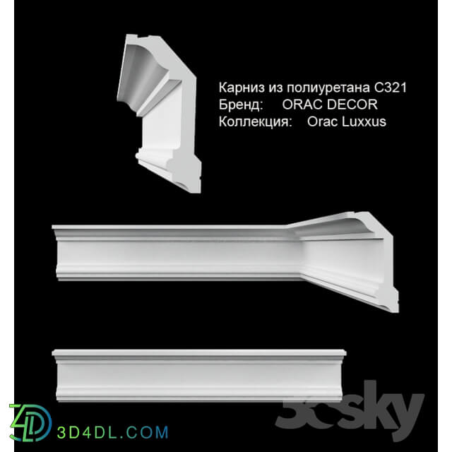 Decorative plaster - Cornice Polyurethane C321