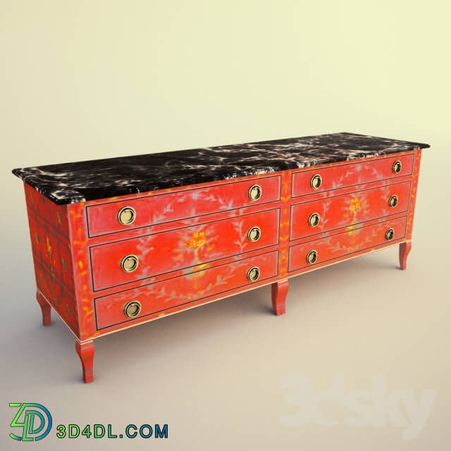 Sideboard _ Chest of drawer - Red chest of drawers