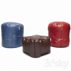 Other soft seating - Leather ottomans Pufik _amp_ CO 