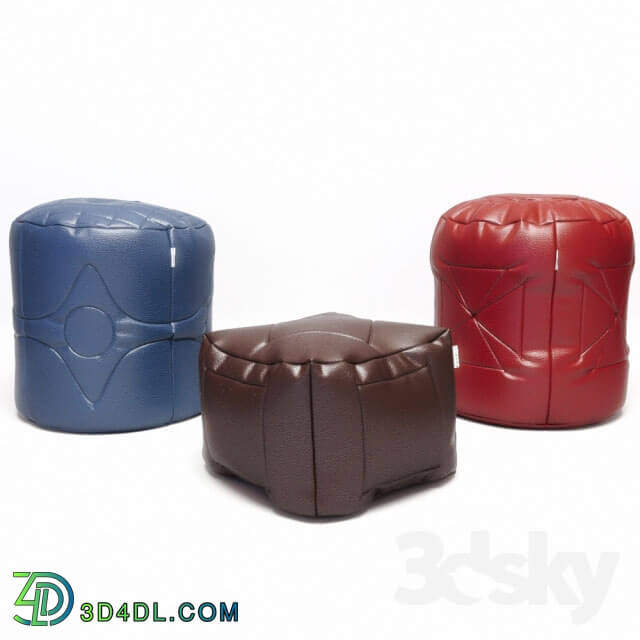 Other soft seating - Leather ottomans Pufik _amp_ CO