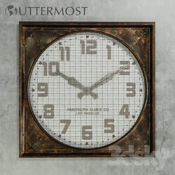 Other decorative objects - Warehouse Clock w _ Grill by Uttermost 