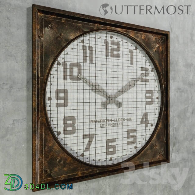 Other decorative objects - Warehouse Clock w _ Grill by Uttermost