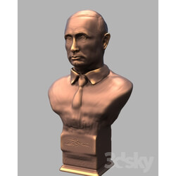 Sculpture - 3d model Bust of V.V. Putin bronze 