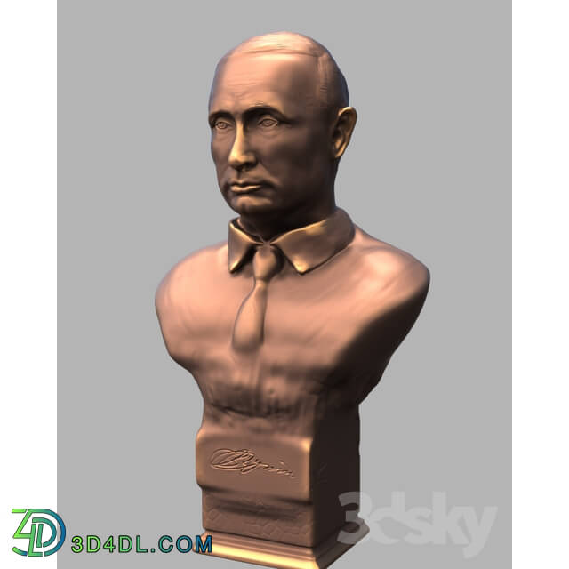 Sculpture - 3d model Bust of V.V. Putin bronze