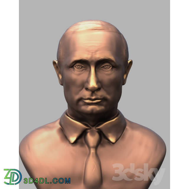 Sculpture - 3d model Bust of V.V. Putin bronze