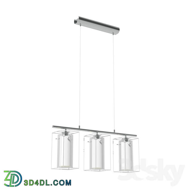 Ceiling light - 94378 Suspension LONCINO 1_ 3х60W _E27__ steel_ chrome _ glass_ satin glass