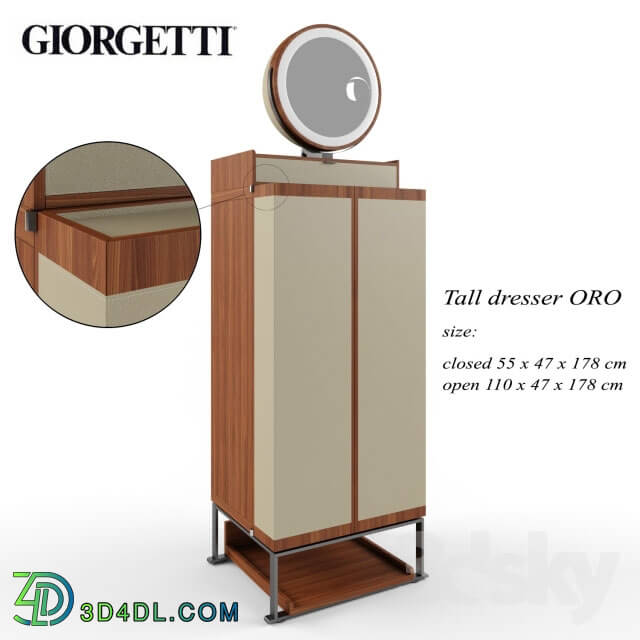 Wardrobe _ Display cabinets - Giorgetti Oro Tall Dresser-animated